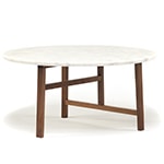 trio round coffee table with marble top 754mm