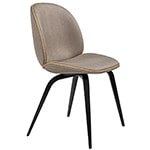beetle upholstered dining chair with wood base