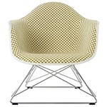 eames upholstered armchair with low wire base