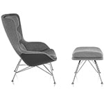striad high back lounge chair & ottoman with wire base